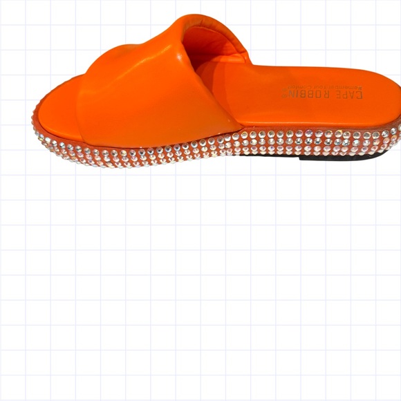 Cape Robbin Neon Orange Rhinestone Slide - Picture 4 of 8